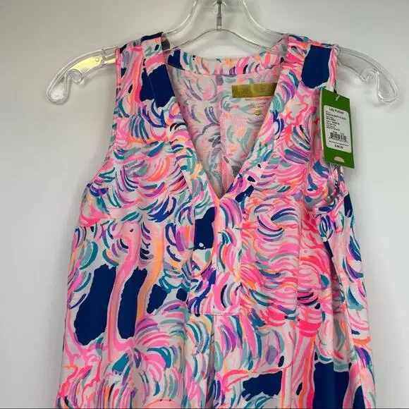Lily Pulitzer Amina Pelican Pink Head in the Sand dress size XXS pima cotton - Picture 2 of 14